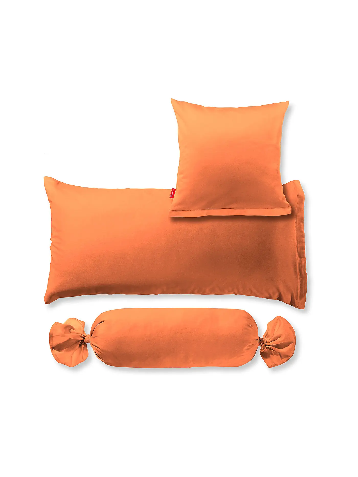 FLEURESSE | Satin-Kissenbezug "Royal Uni" 2-er 40x40cm (Anthrazit) | orange